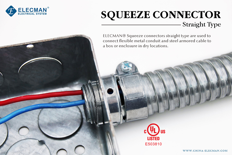 5PCS 1/2 Inch Zinc Cable Connectors - Squeeze Clamp Type For Romex NM Cable, Easy Installation